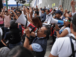 Trabajadores del Poder Judicial mantienen una protesta afuera del Consejo de la Judicatura en Ciudad de Mexico. SUN/Fernanda Rojas