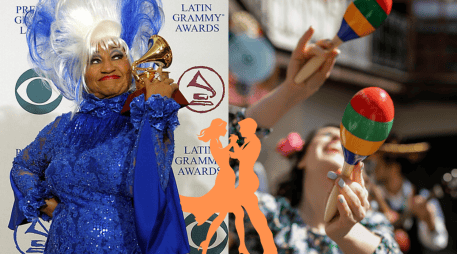 En la fotografía, Celia Cruz sostiene su Grammy a mejor álbum de salsa por 
