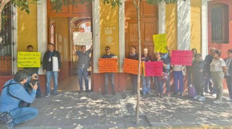 Trabajadores del Centro INAH Jalisco expresan sus demandas. CORTESÍA
