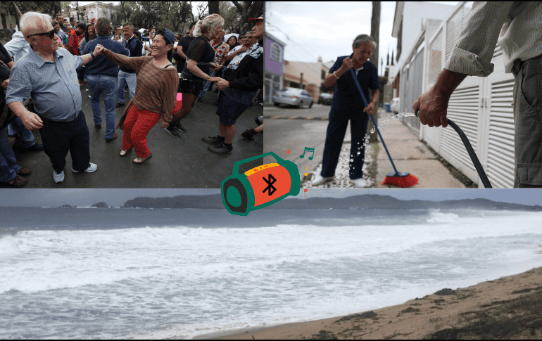 Foto de playa, gente bailando y persona barriendo. EL INFORMADOR / SUN / ARCHIVO