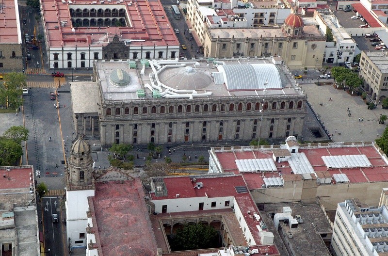 Vista aérea del Teatro Degollado. EL INFORMADOR/ARCHIVO 