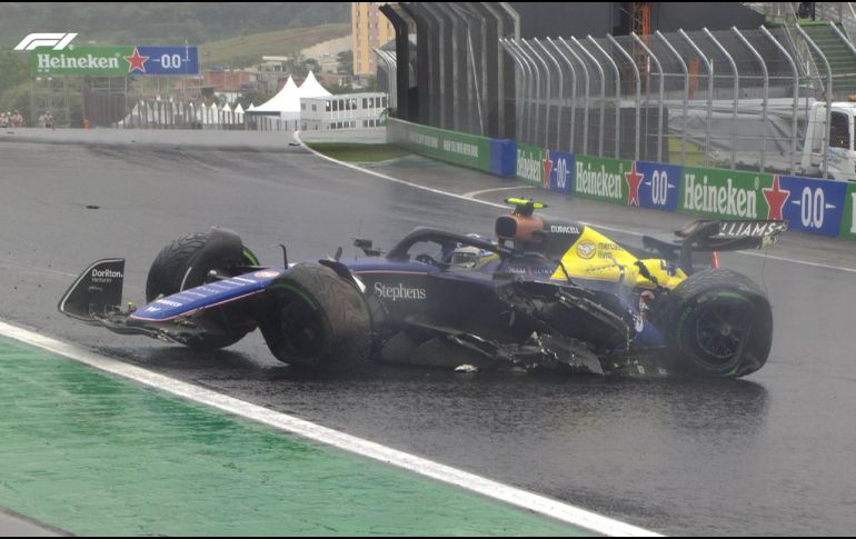A falta de 36 vueltas, las acciones en Interlagos se detuvieron, con Esteban Ocon como líder momentáneo de la carrera. ESPECIAL / X / @F1