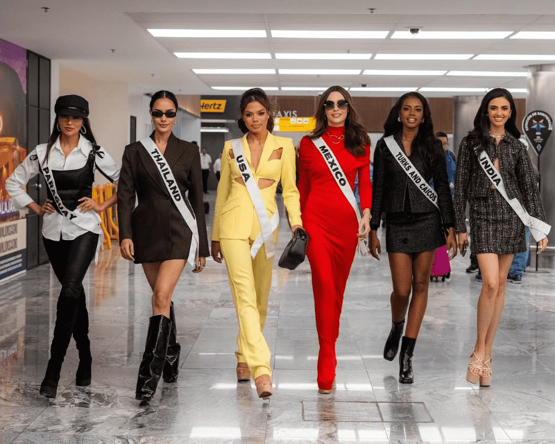 Las candidatas de Paraguay, Tailandia, USA, México, Turks and Caicos e India, llegaron este lunes a Guadalajara para cumplir con su agenda de actividades de Miss Universo 2024. INSTAGRAM/ Miss Universe