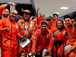 El equipo integrado por aproximadamente 11 brigadistas. ESPECIAL / TOPOS AZTECA