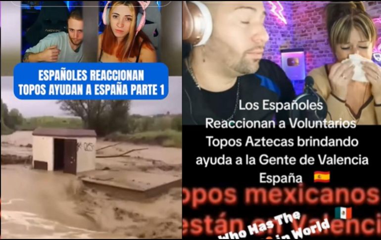 En redes sociales víctimas directas de la Dana en Valencia se emocionan con la llegada de los Topos Azteca Mexicanos a la zona del siniestro. TIKTOK/eltitoenmexico