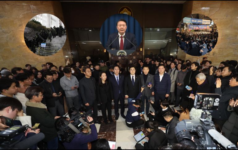 Las fuerzas de la oposición que dominan la cámara aprobaron con 190 votos a favor la revocación de la ley marcial. EFE / EPA / YONHAP SOUTH KOREA OUT