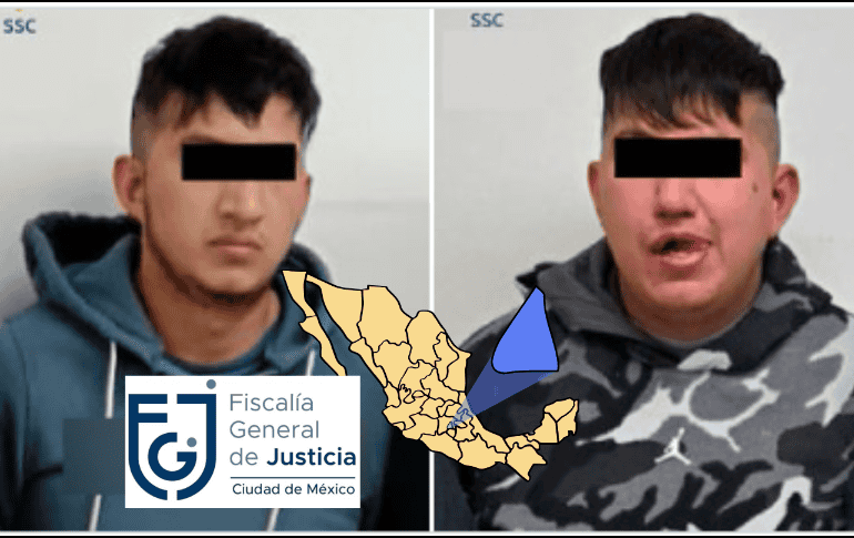 Los hombres, identificados como “El Chispa” y “El Palillo”, eran líderes de una célula criminal a la que llamaron “Cártel 2 de abril” y fueron detenidos en Coyoacán. ESPECIAL/ X -TWITTER/ SSC_CDMX