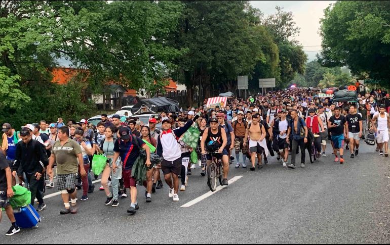 Caravana migrante. Cientos de personas se reunieron en Tapachula, Chiapas, para caminar en grupo rumbo a la frontera con Estados Unidos. SUN/M. Peters