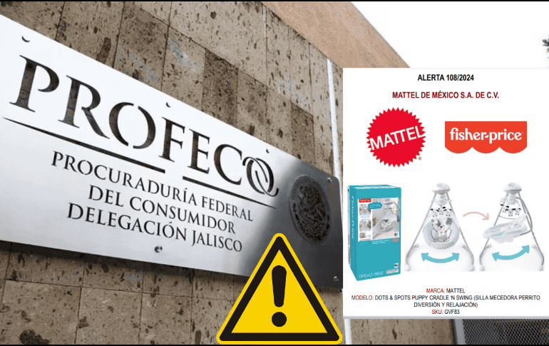 La Profeco dio la orden a Mattel de retirar la almohadilla con cabezal y el soporte corporal de la mecedora. ESPECIAL/ CANVA