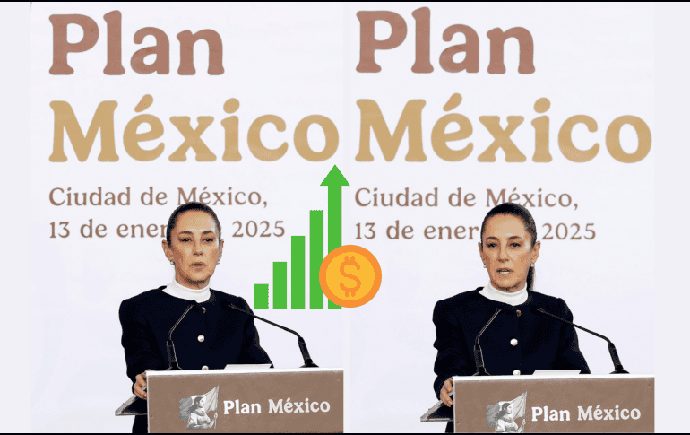 Claudia Sheinbaum habla de inversiones durante la presentación del 'Plan México' este lunes, en el Museo Nacional de Antropología e Historia de la Ciudad de México. EFE/ M.Guzmán
