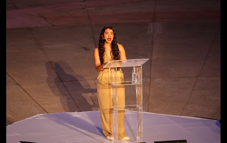 Zoe García, presidenta de la Federación de Estudiantes Universitarios (FEU) de la Universidad de Guadalajara rindió su segundo informe de actividades al frente de la organización. EL INFORMADOR / H. Figueroa