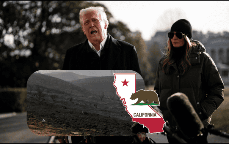 Donald Trump viajó a California para ver los lugares destruidos por los incendios en Los Ángeles. EFE / EPA / AL DRAGO / CAROLINE BREHMAN