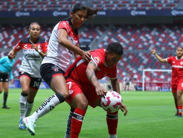 Partido del torneo Clausura 2025 de la Liga BBVA MX Femenil, entre las Diablas Rojas del Toluca y las Rojinegras del Atlas. IMAGO7 / Jesús Esquivel