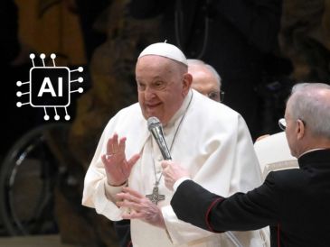 El papa pidió que la IA sea una herramienta para la lucha contra la pobreza y la protección de las culturas. EFE / A. DI MEO / Canva
