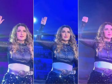 El gesto de Alicia Villarreal al terminar su concierto en Michoacán. ESPECIAL / INSTAGRAM @hugomejuto