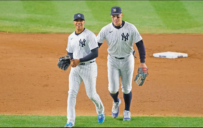 Juan Soto y Aaron Judge. Los excompañeros ahora serán rivales. AFP/M. Stobe