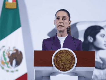 Claudia Sheinbaum, en la conferencia matutina de este martes desde Palacio Nacional. SUN / F. Rojas