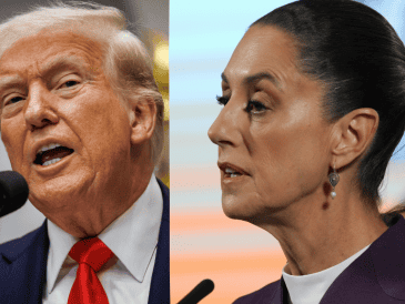 La Mandataria calificó la aplicación de los aranceles del 25 % a los productos mexicanos como una "decisión unilateral" e "inconcebible" del presidente Trump. EFE/S. CORUM AP/M. UGARTE