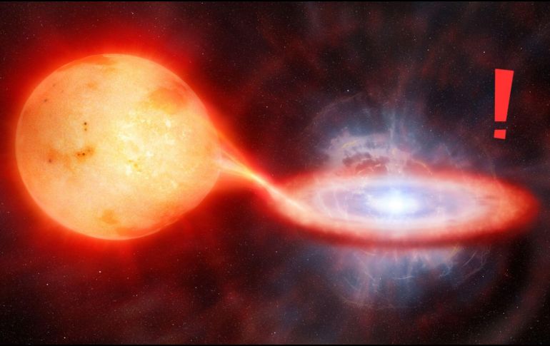 Ilustración representativa de erupción de una nova extragaláctica. EFE / M. Garlick, M. Zamani