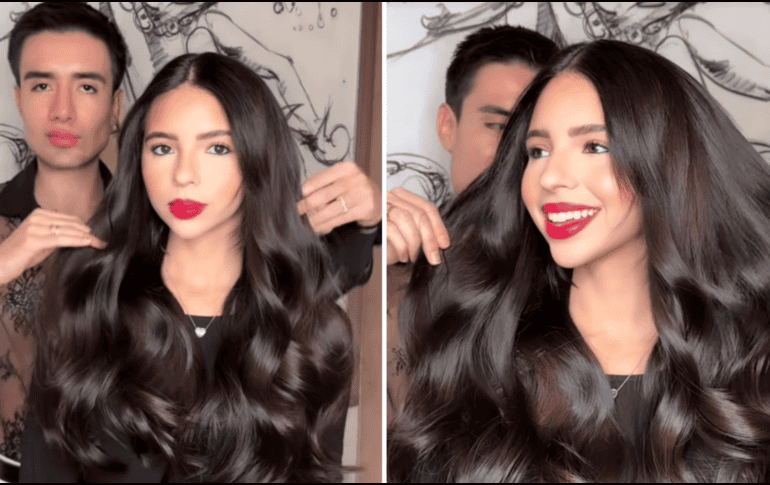 Ángela Aguilar presume extensiones. INSTAGRAM/ @micky_hair