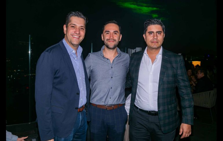 Mauro Garza, Luis García y Toño Mendoza. GENTE BIEN JALISCO / A. Rodríguez