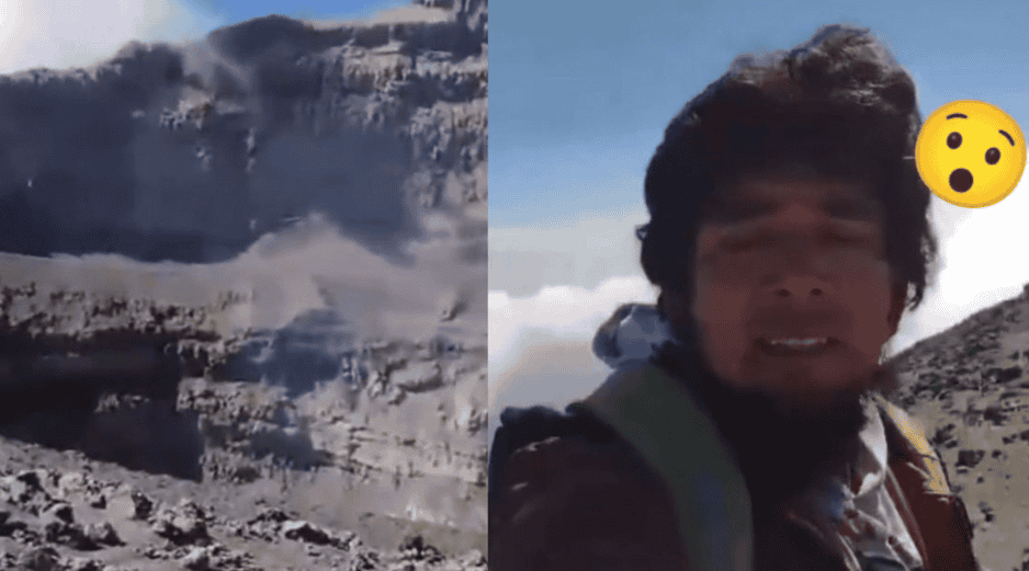 Por el Día de Don Goyo un joven subió para llevarle una ofrenda. ESPECIAL