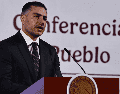 Omar García Harfuch, en "La Mañanera del Pueblo" de hoy martes en Palacio Nacional. SUN / B. Fregoso