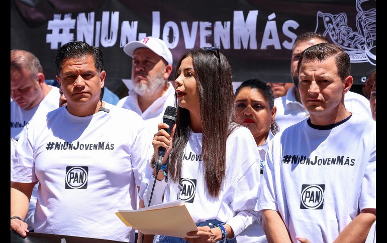 Juan Pablo Colín Aguilar, presidente del PAN Jalisco hizo hincapié en la situación de las madres buscadoras, quienes, dijo, siguen actuando solas, sin el respaldo del Estado ni de la nación. EL INFORMDADOR/ H. Figueroa.