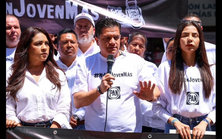 Juan Pablo Colín Aguilar, presidente del PAN Jalisco hizo hincapié en la situación de las madres buscadoras, quienes, dijo, siguen actuando solas, sin el respaldo del Estado ni de la nación. EL INFORMDADOR/ H. Figueroa.