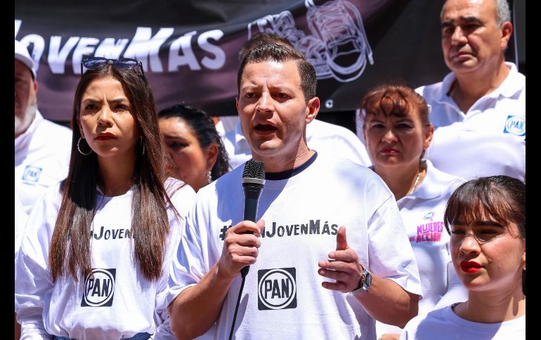 Juan Pablo Colín Aguilar, presidente del PAN Jalisco hizo hincapié en la situación de las madres buscadoras, quienes, dijo, siguen actuando solas, sin el respaldo del Estado ni de la nación. EL INFORMDADOR/ H. Figueroa.