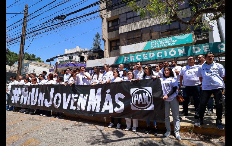 Juan Pablo Colín Aguilar, presidente del PAN Jalisco hizo hincapié en la situación de las madres buscadoras, quienes, dijo, siguen actuando solas, sin el respaldo del Estado ni de la nación. EL INFORMDADOR/ H. Figueroa.