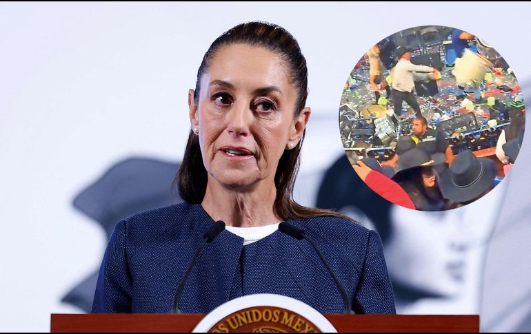 Claudia Sheinbaum habló sobre la polémica en torno al concierto de Luis R. Conriquez en la Feria del Caballo de Texcoco.  EFE / Sáshenka Gutierrez