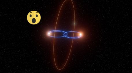 El planeta recién descubierto tiene una órbita polar, perpendicular al plano en el que se desplazan las dos estrellas. EFE / ESO: L. Calçada