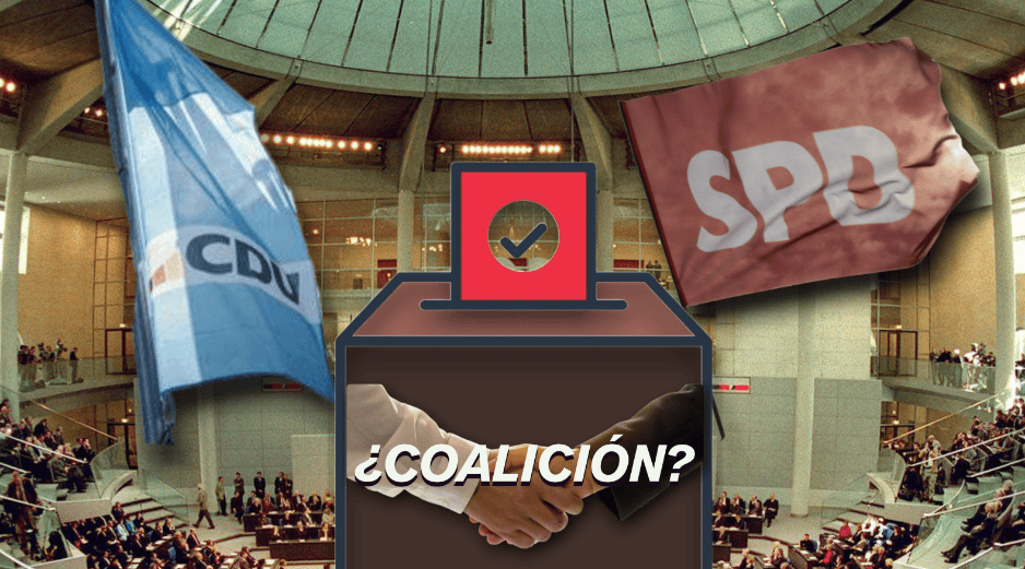 Los socialdemócratas alemanes ultiman el voto sobre la coalición con los conservadores. ARCHIVO/AFP/J. Macdougall/AP Photo/J. Finck/CANVA.