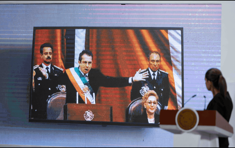 La presidenta Claudia Sheinbaum durante su conferencia matutina desde Palacio Nacional. SUN/ H . Salvado.