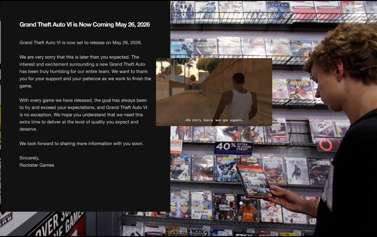 Rockstar retrasa el lanzamiento de Grand Theft Auto VI. AP / ARCHIVO / ESPECIAL / X: @RockstarGames