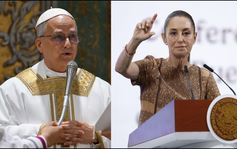 La Mandataria reiteró que, a pesar de que no asistirá a la inauguración, enviará una invitación a León XIV para que visite México. EFE / S. Gutiérrez / M. Tomassetti