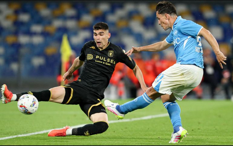 En el último suspiro del encuentro fue cuando apareció Johan Vásquez para silenciar el Estadio Diego Armando Maradona con el gol del empate. AFP/ C. HERMANN.
