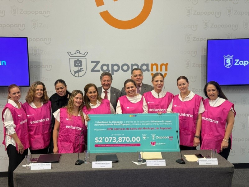 Gracias al compromiso social de las y los zapopanos, el Patronato de Salud Zapopan recibió un donativo por 2 millones 124 mil 75 pesos. ESPECIAL/Gobierno de Zapopan 