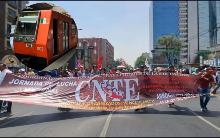 Estas son las estaciones del Metro cerradas durante este Día del Maestro. ESPECIAL / FACEBOOK / CNTE SECCIÓN 9 / SUN / ARCHIVO