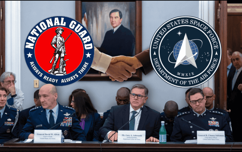 Controversia en Estados Unidos por planes de Fuerza Espacial de reclutar talento de Guardia Nacional. AP Photo/JL. Magana/CANVA.