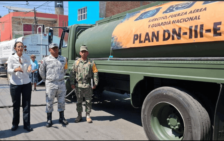 La alcaldesa de San Pedro Tlaquepaque, Laura Imelda Pérez Segura agradeció la coordinación que han logrado entre el municipio, la Sedena y la Guardia Nacional. CORTESÍA.