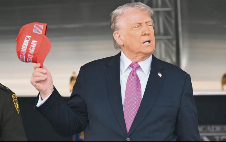 Donald Trump. El presidente presumió la fortaleza militar de la Unión Americana. AFP/S. Loeb