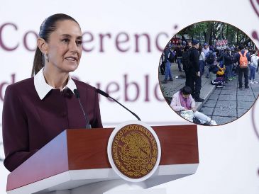 "Se les hizo [a las y los maestros de la CNTE] una propuesta y se dio a conocer por parte de la Secretaría de Educación, del director del ISSSTE y la Secretaría de Gobernación", declaró Sheinbaum esta mañana. SUN / F. Rojas