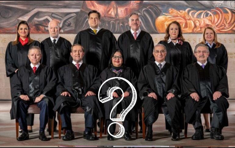 De los diez ministros que actualmente conforman la Corte, tres buscan permanecer en su posición, mientras que los otros siete (incluida la ministra presidenta Norma Piña) decidieron renunciar. ESPECIAL/SCJN