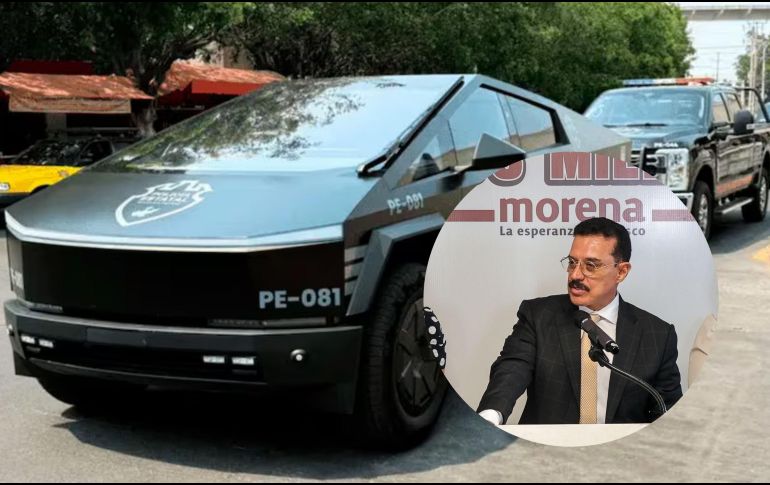 El senador dijo que las Cybertrucks no sirven para tareas de seguridad pública. ESPECIAL / EMBAJADA EU EN MÉXICO / MORENA JALISCO