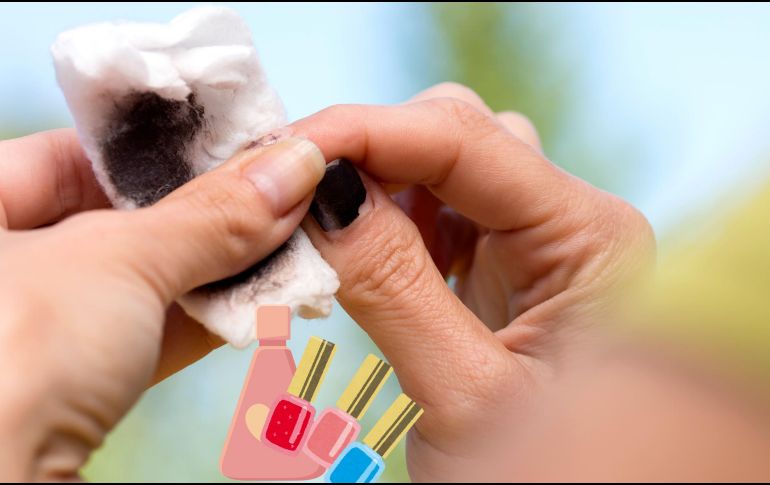 Cuando se aplica sobre el esmalte, la acetona disuelve el producto para retirarlo con un algodón o toallita. ESPECIAL / CANVA