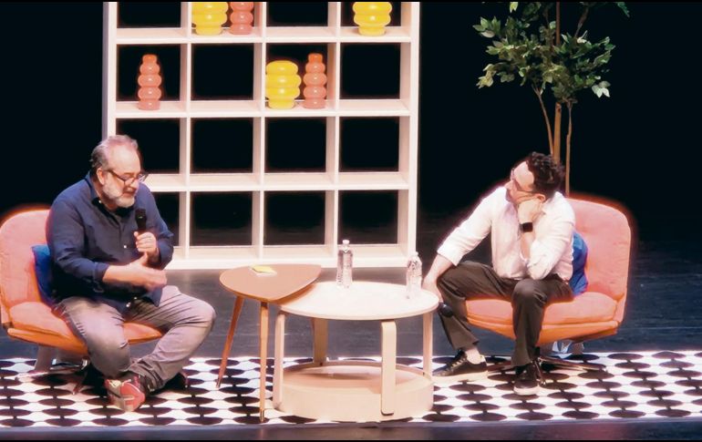 Eugenio Caballero y Juan Antonio Bayona ofrecieron una larga reflexión sobre el cine y la creatividad en una Conferencia Magistral celebrada ayer en el marco del FICG. EL INFORMADOR/ F. Salcedo