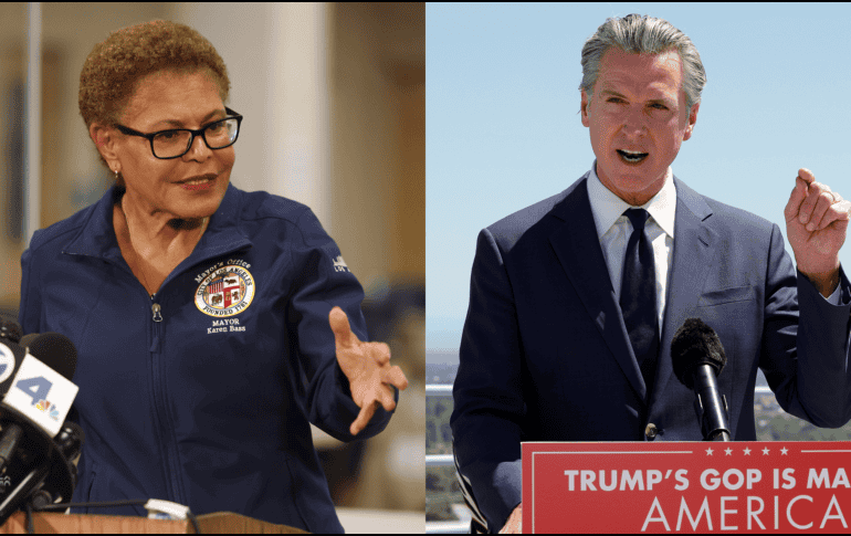 Karen Bass y Gavin Newsom, los líderes californianos que hacen frente a Trump. EFE/ARCHIVO