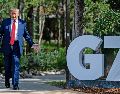 El presidente de Estados Unidos, Donald Trump, arribó a la sede de la Cumbre de Líderes del G7 en Alberta, durante el primer día de actividades oficiales. EFE